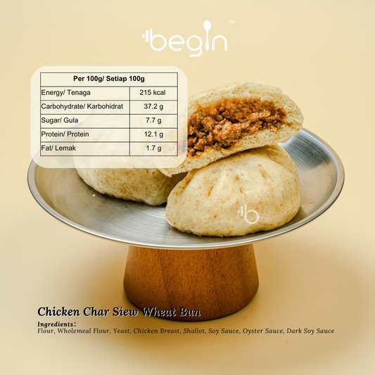 chicken char siew wheat bun (2 pcs)