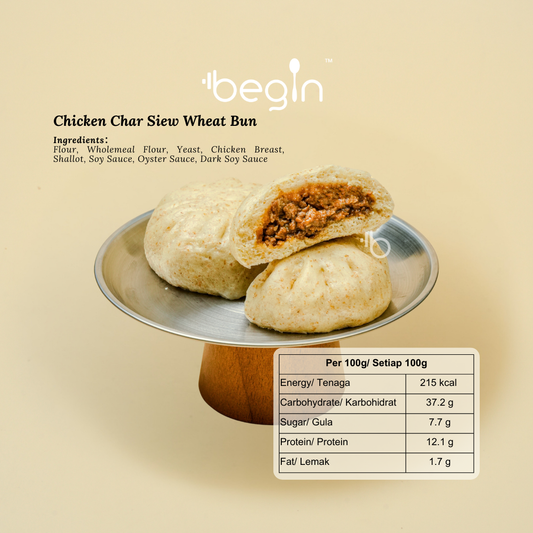 chicken char siew wheat bun (2 pcs)