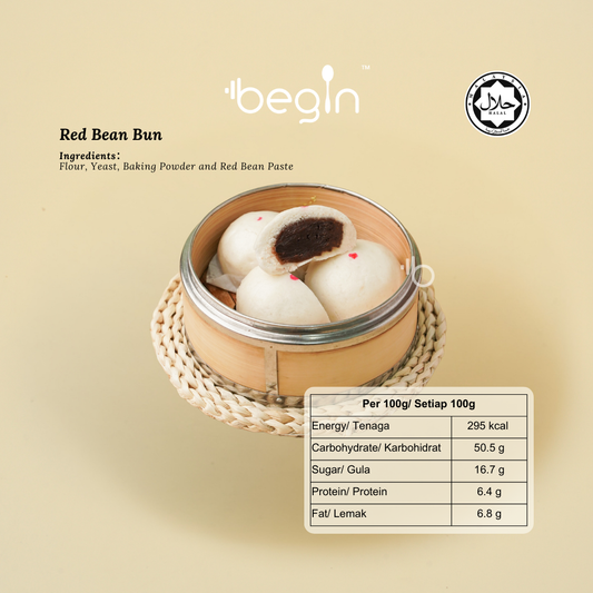 homemade red bean bun (4pcs)