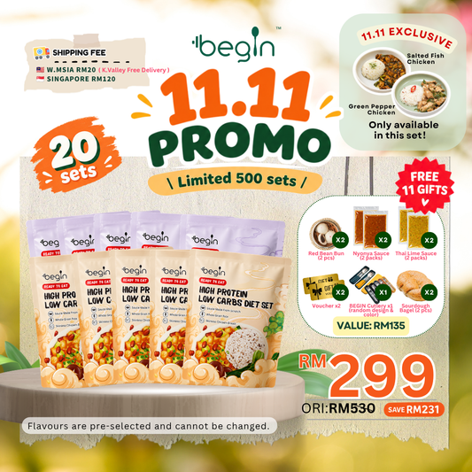 11.11 promo - high protein low carbs diet set - 20 sets